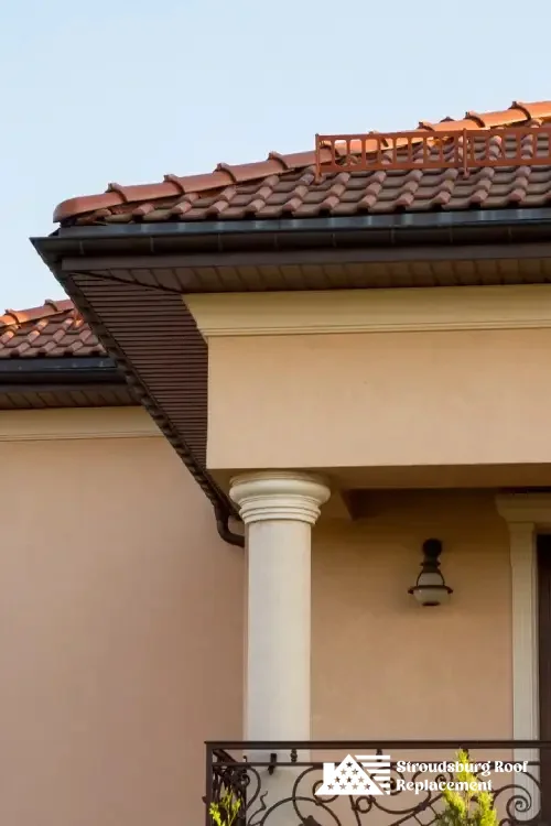 Elegant home with red tile roofing installed by skilled roofing professionals.